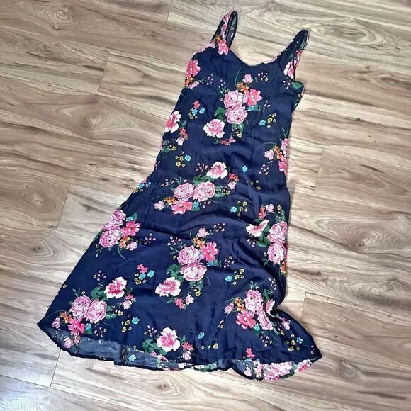 INTIMATELY FREE PEOPLE | Floral Printed Floral Flowers Navy Midi Dress | Small - Picture 1 of 4